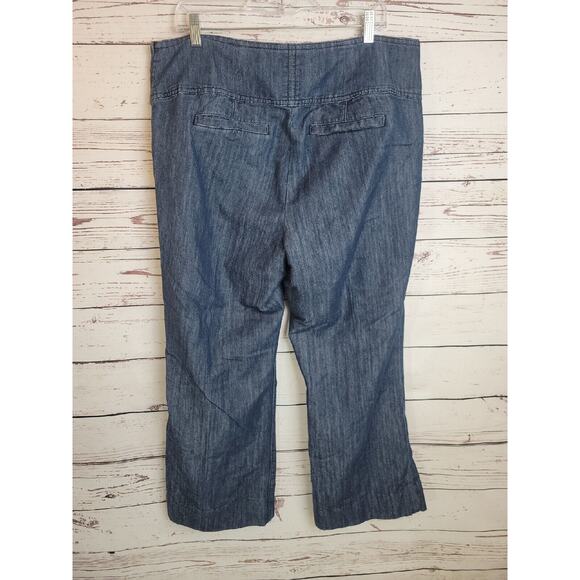 Cato Blue Denim Grunge Button High Rise Wide Leg Jeans Womens Plus Size 16W - Picture 2 of 11